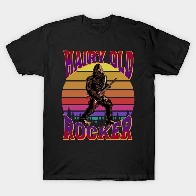 Bigfoot Hairy Old Rocker T-Shirt by RockReflections